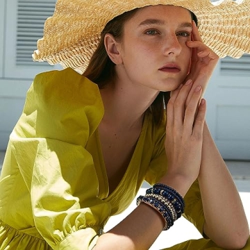 FIBO STEEL Bohemian Stackable Bead Bracelets for Women