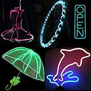 TDLTEK 9ft EL Wire Lights for Party and Decoration 10 Pack