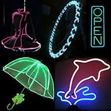 TDLTEK 9ft EL Wire Lights for Party and Decoration 10 Pack