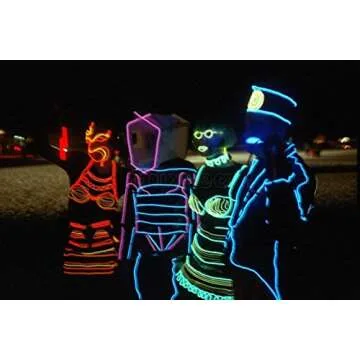 TDLTEK 9ft EL Wire Lights for Party and Decoration 10 Pack