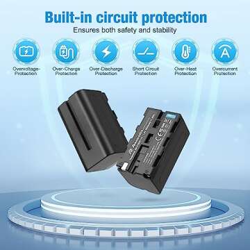 Powerextra 2 Pack Replace for Sony NP-F750 Battery for Sony NP-F730, NP-F750, NP-F760, NP-F770 Battery and Sony CCD-TRV215 CCD-TR917 CCD-TR315 HDR-FX1000 HDR-FX7 HVR-V1U HVR-Z7U HVR-Z5U Camcorder