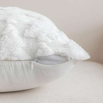 SHITURRE Christmas Tree Decorative Throw Pillow Covers Set of 2 Packs, Soft Fluffy Pillowcases for Home Décor, Boho Pillow Covers for Couch Bedroom(White-Tree, 18"x18")