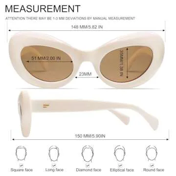 VANLINKER Retro Cat Eye Sunglasses for Women - Polarized