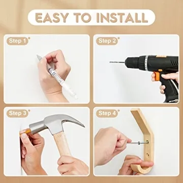 Wooden Coat Hooks Organizer Heavy Duty Wall Mounted Hooks