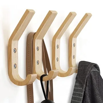 Wooden Coat Hooks Organizer Heavy Duty Wall Mounted Hooks