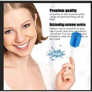 Wellgler's Disposable oral swabs,mouth swabs sponge Dental Swabs Unthreated （100pcs Blue)