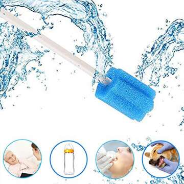 Wellgler's Disposable oral swabs,mouth swabs sponge Dental Swabs Unthreated （100pcs Blue)