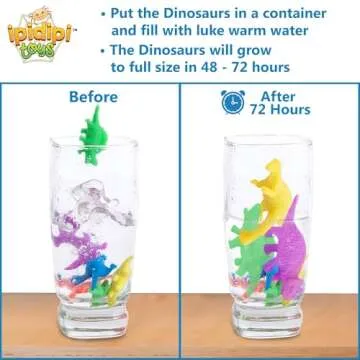 IPIDIPI TOYS Water Growing Dinosaur Toys for Kids - Fun Christmas Stocking Stuffers, Birthday Decorations, Party Favors, Holiday Fun Activities - Random Color, Pack of 25