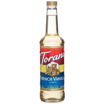 Torani Coffee Syrup,French Vanilla Flavored Syrup for Drinks, Pump Included, 25.4 Fl Oz
