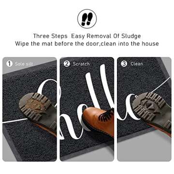 Door Mat (30"x17.5"), Durable Floor Mat Front Door Mat Welcome Door Mats Outdoor Rug Indoor Non-Slip Door Mat for Entryway, Home Entrance, Patio, High Traffic Areas