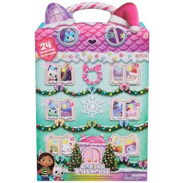 DreamWorks Gabby’s Dollhouse Advent Calendar 2024, 24 Surprise Toys with Figures, Stickers & Dollh...