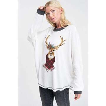 Shop Women’s Holiday Christmas Movie Deer Tunic Top