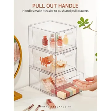 Syntus Stackable Acrylic Makeup Organizer Drawers