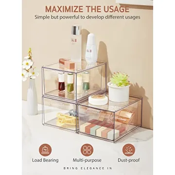 Syntus Stackable Acrylic Makeup Organizer Drawers