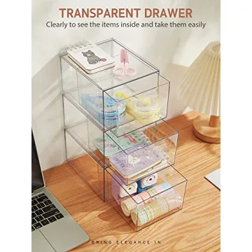 Syntus Stackable Acrylic Makeup Organizer Drawers