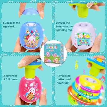 Itscolofy Musical Light Up Spinning Tops for Easter Fun