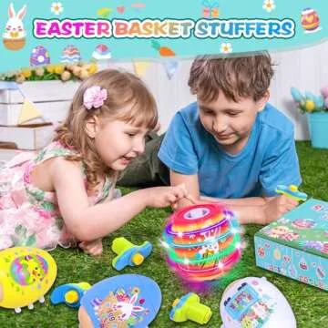 Itscolofy Musical Light Up Spinning Tops for Easter Fun