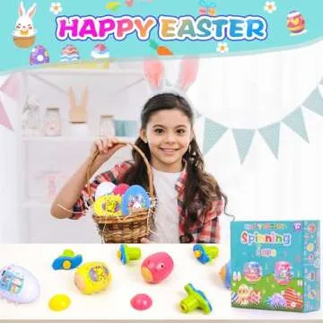 Itscolofy Musical Light Up Spinning Tops for Easter Fun