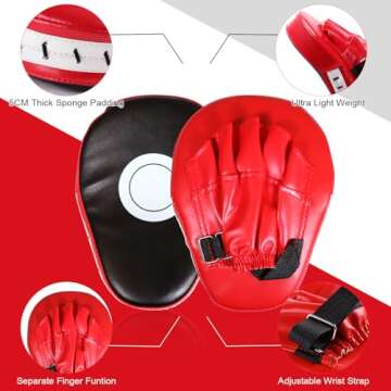 3 in 1 Boxing Training Equipment, Punching Mitts, Martial Arts Target Training Paddle and Kicking Pad for Kickboxing, Taekwondo, Karate, Muay Thai, Dojo, MMA, Sparring for Kids, Toddler, Women