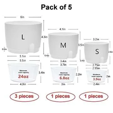 Self Watering Pot Set for Thriving Indoor Plants