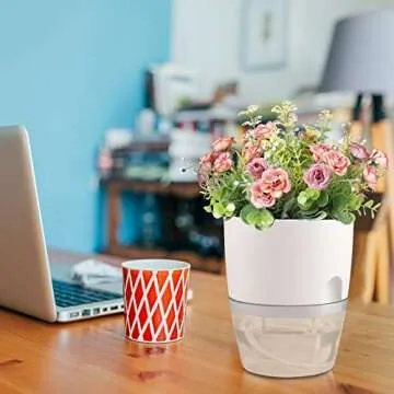 Self Watering Pot Set for Thriving Indoor Plants