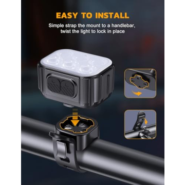 Cuvccn Bike Lights Ultra Bright Set for Night Riding