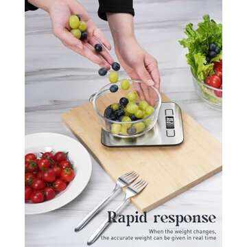 Tcsxady Digital Kitchen Scale - 11lb with 6 Units Display