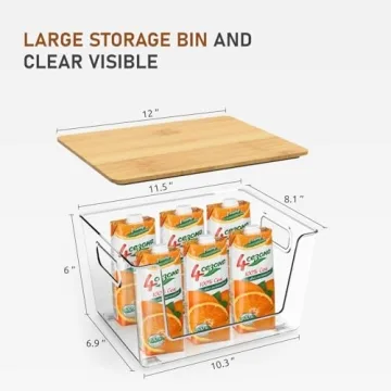 Stackable IDEATECH Pantry Organizers with Bamboo Lids