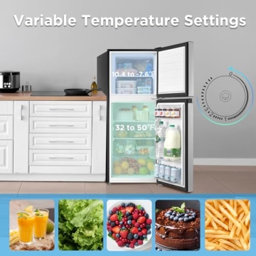 Midea 4.5 Cu Ft Stainless Steel Double Door Fridge