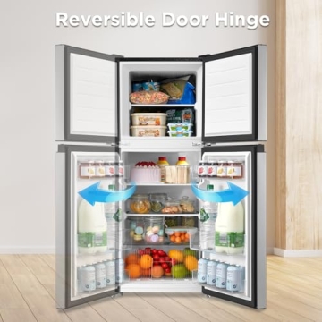 Midea 4.5 Cu Ft Stainless Steel Double Door Fridge