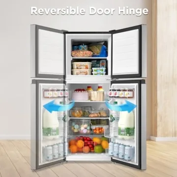 Midea 4.5 Cu Ft Stainless Steel Double Door Fridge