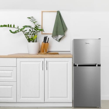 Midea 4.5 Cu Ft Stainless Steel Double Door Fridge