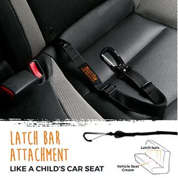 Mighty Paw Dog Seat Belt For Car - LATCH Compatible Adjustable Dog Seatbelt Harness for Small, Mediu...