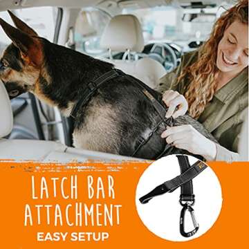 Mighty Paw Dog Seat Belt For Car - LATCH Compatible Adjustable Dog Seatbelt Harness for Small, Medium and Large Pets. Distraction Free Driving, Heavy-Duty Design with Aviation Grade Aluminum Carabiner