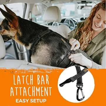 Mighty Paw Dog Seat Belt For Car - LATCH Compatible Adjustable Dog Seatbelt Harness for Small, Medium and Large Pets. Distraction Free Driving, Heavy-Duty Design with Aviation Grade Aluminum Carabiner
