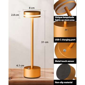 FUNTAPHANTA Modern Rechargeable Table Lamp - Stylish & Functional