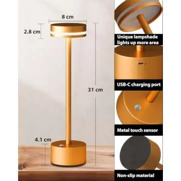 FUNTAPHANTA Modern Rechargeable Table Lamp - Stylish & Functional