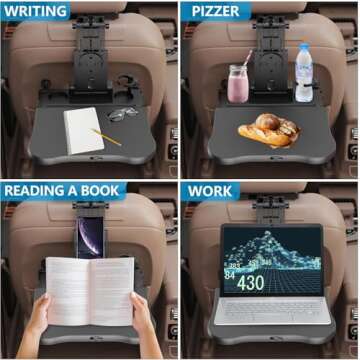 Tueou Car Seat Tray Table for Travel, Work & Play