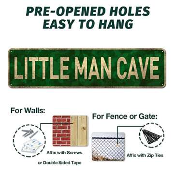 CIVOTIL Little Man Cave Sign for Toddler Boys' Rooms