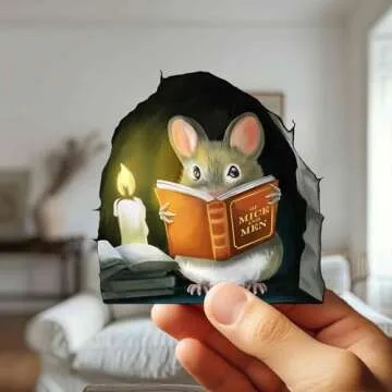 Mouse Reading Book Wall Decal for Kids Room Decor