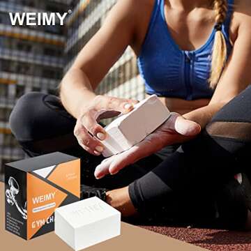 WEIMY Gym Chalk Blocks(1 x 2oz Blocks), Sport Hand Chalk for Gymnastics, Rock Climbing, Weightlifting, Power Lifting, Easy Grip, Moisture Absorbing, Magnesium Carbonate Chalk