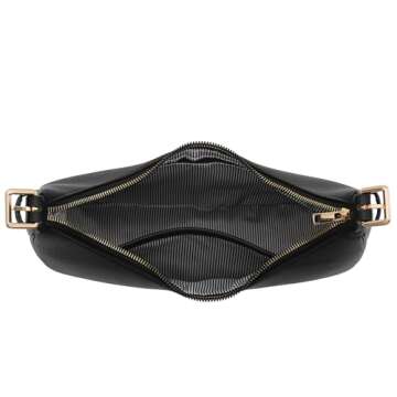 Elegant Crescent Shoulder Bag Underarm Purse (Black)