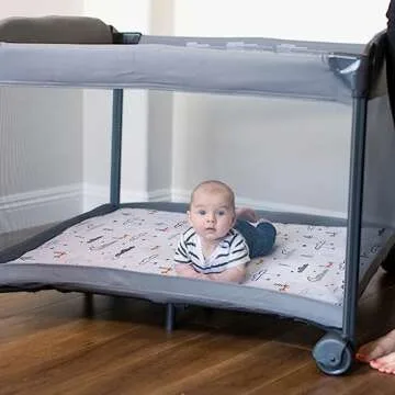 Pack n Play Sheets, BROLEX 2 Pack Mini Crib Sheets,Stretchy Portable Fitted Playard Sheet Set, Convertible Playard Mattress Cover,Ultra Soft Breathable Material,Starsmoon Balloon