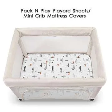 Pack n Play Sheets, BROLEX 2 Pack Mini Crib Sheets,Stretchy Portable Fitted Playard Sheet Set, Convertible Playard Mattress Cover,Ultra Soft Breathable Material,Starsmoon Balloon