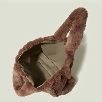 Fluffy Faux Fur Women Tote Bag | Stylish & Spacious Handbag