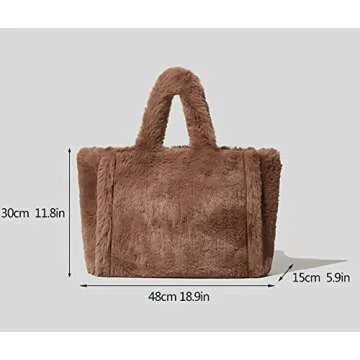 Fluffy Faux Fur Women Tote Bag | Stylish & Spacious Handbag