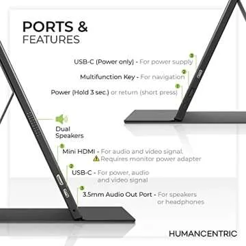 Lightweight 15.6" HumanCentric Portable Monitor for Laptops