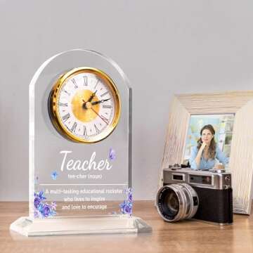 Teacher Appreciation Gifts for Women Men, Appreciation Quartz Clock for Women Men Teacher Office Des...