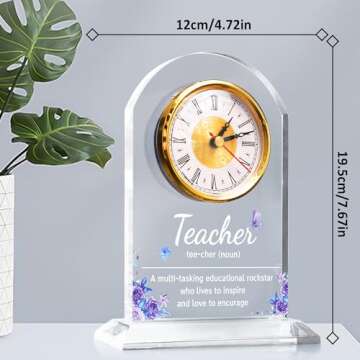 Teacher Appreciation Gifts Elegant Quartz Clock Unique Design