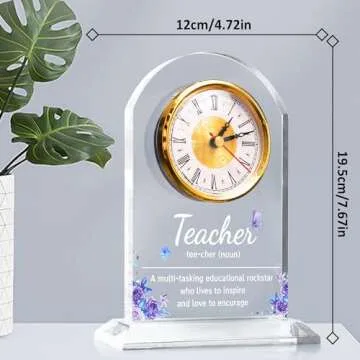 Teacher Appreciation Gifts Elegant Quartz Clock Unique Design